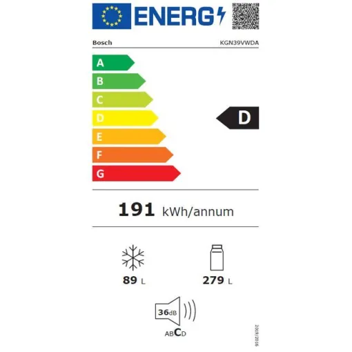 Frigorífico combinado 203x60 cm blanco KGN39VWDA BOSCH