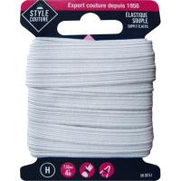 Cinta elástica flexible blanca STYLE COUTURE, 7,5 mm x 4 m