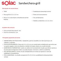 Sandwichera roja con placa grill, 750W, SD5057 Buon Panini SOLAC