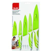 Cuchillos de cocina multiusos con funda verde IBILI, pack 3 uds