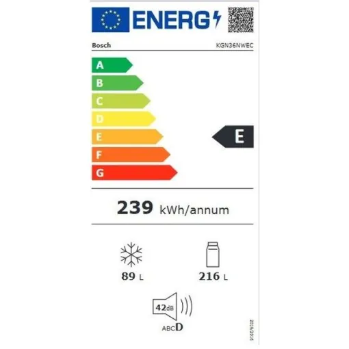 Frigorífico combi KGN36NWEC BOSCH