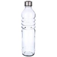Botella relieve Habitat, vidrio transparente con tapón inox QUID, 125 ml