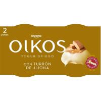 Griego tricapa turrón, almendras y caramelo OIKOS, pack 2x115 g