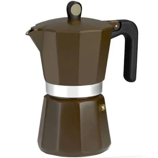Cafetera de aluminio New Cream, apto para todo tipo de cocinas, MONIX, 9 tazas