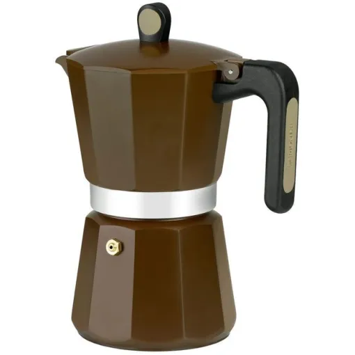 Cafetera de aluminio New Cream, apto para todo tipo de cocinas, MONIX, 12 tazas
