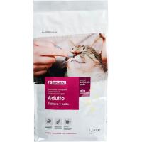 Alimento c/ ternera-pollo-verduras para gato EROSKI, saco 1,5 kg