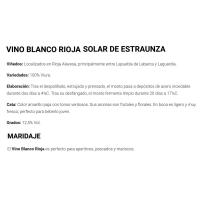 Vino Banco D.O.C. Rioja SOLAR DE ESTRAUNZA, botella 75 cl