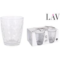 Vaso 34 cl Artemis, vidrio labrado transparente LAV, pack 4 uds