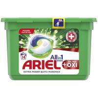 Detergente en cápsulas Oxi ARIEL, caja 14 dosis