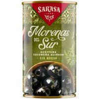 Aceitunas morenas del Sur sin hueso en aceite SARASA, lata 150 g