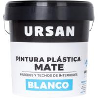 Pintura plástica para interiores, blanco mate URSAN, 4 litros