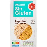 Galleta Digestive de avena sin gluten EROSKI, caja 160 g
