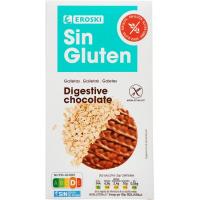 Galleta Digestive de avena-choco sin gluten EROSKI, caja 165 g