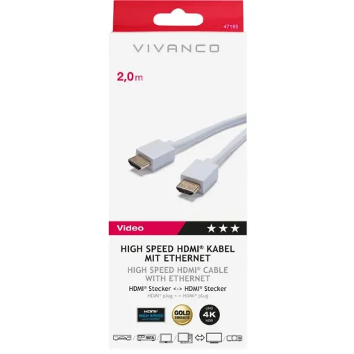 Cable HDMI alta velocidad con Ethernet 47165 VIVANCO, 2 metros