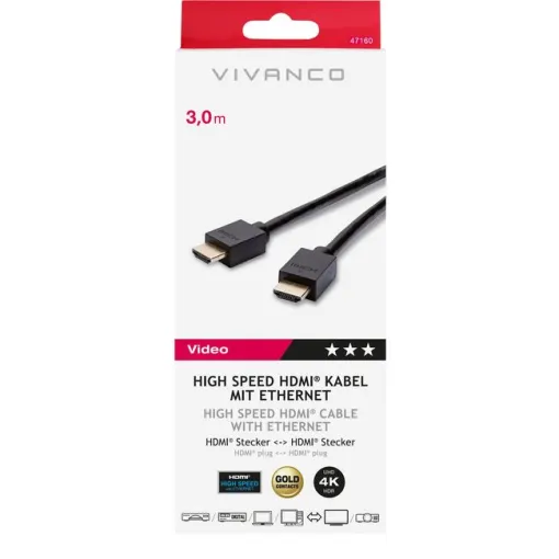 Cable HDMI alta velocidad Ethernet, 47160 VIVANCO, 3 metros
