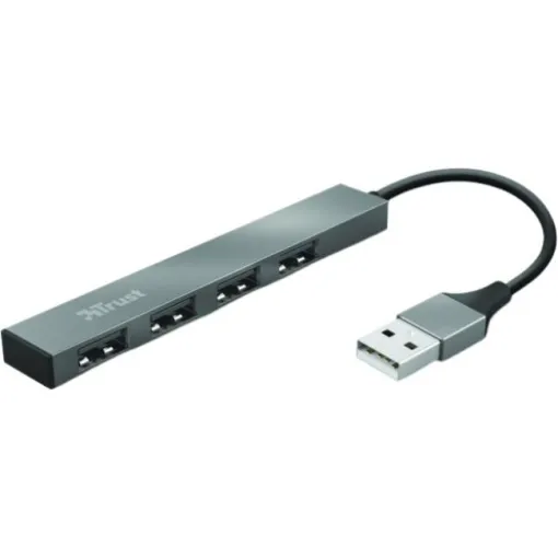Lector mini hub en aluminio 4 puertos USB 2,0 23786 Halyx TRUST