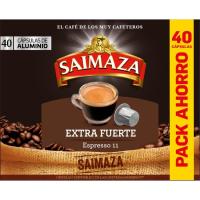 Café extra fuerte compatible Nespresso SAIMAZA, paquete 40 uds