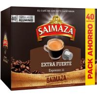 Café extra fuerte compatible Nespresso SAIMAZA, paquete 40 uds