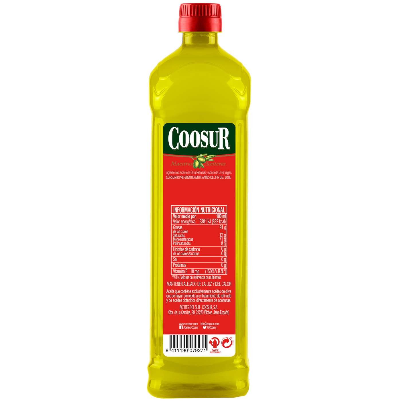 Aceite de oliva 0,4º COOSUR, botella 75 cl