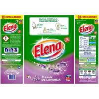 Detergente en polvo frescura lavanda ELENA, maleta 90 dosis