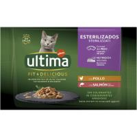 Alimento húmedo de pollo&salmón gato esteril ULTIMA, bolsa 340 g