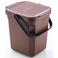 Cubo de basura marrón, capacidad de 10 litros DENOX, 23,5x26,5x28,5 cm