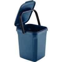Cubo de basura azul, capacidad de 10 litros DENOX, 23,5x26,5x28,5 cm