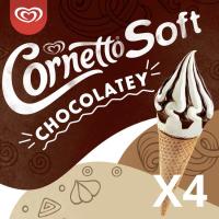 Cono soft de chocolate CORNETTO, pack 4x140 ml