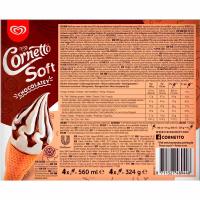 Cono soft de chocolate CORNETTO, pack 4x140 ml