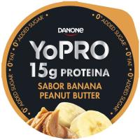 DANONE YOPRO banana, banilla eta kakahuetezko jogurta, sorta 2x160 g