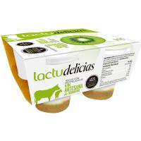 Yogur con mermelada de kiwi de Navarra LACTUYOGUR, pack 4x125 g