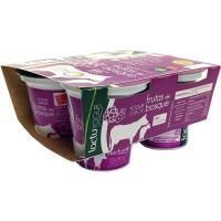 Yogur entero sabor frutas del bosque LACTUYOGUR, pack 4x125 g
