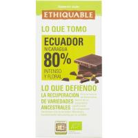 ETHIQUABLE Ekuadorreko % 80 txokolate beltza, tableta 100 g