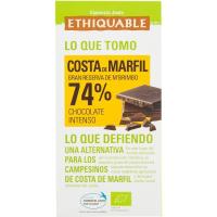 Chocolate negro 74% Costa de Marfil ETHIQUABLE, tableta 100 g