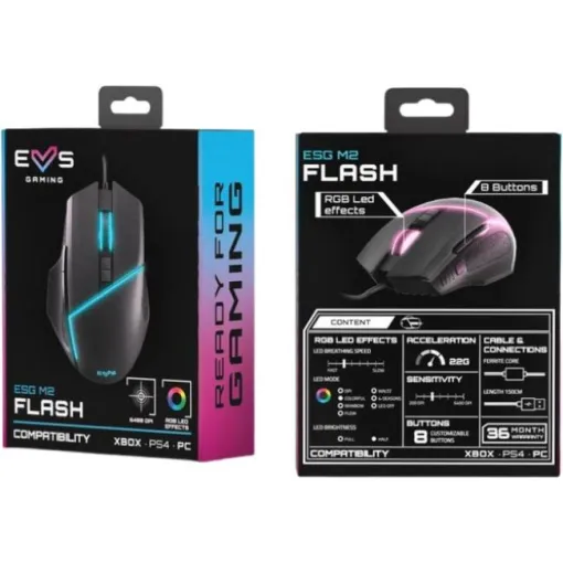 Ratón gaming con cable, mano derecha, ESG M2 Flash ENERGY SISTEM