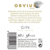 Ginebra OBVIUS, botella 70 cl