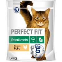 Alimento de pollo gato esterilizado PERFECT FIT, paquete 1.400 g