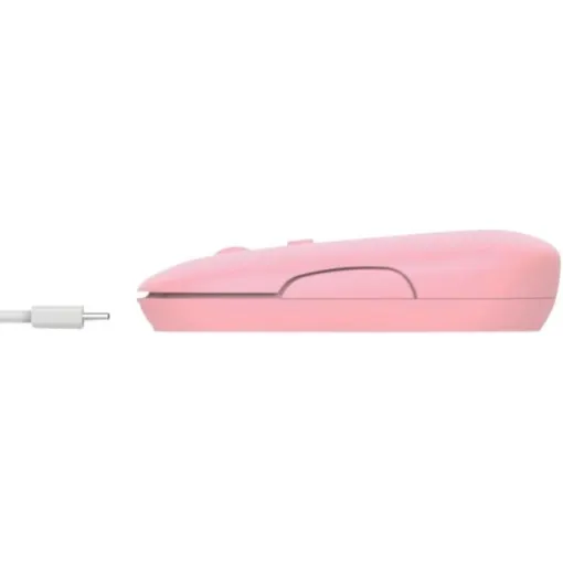 Ratón óptico inalámbrico rosa, ultrafino, Puck TRUST