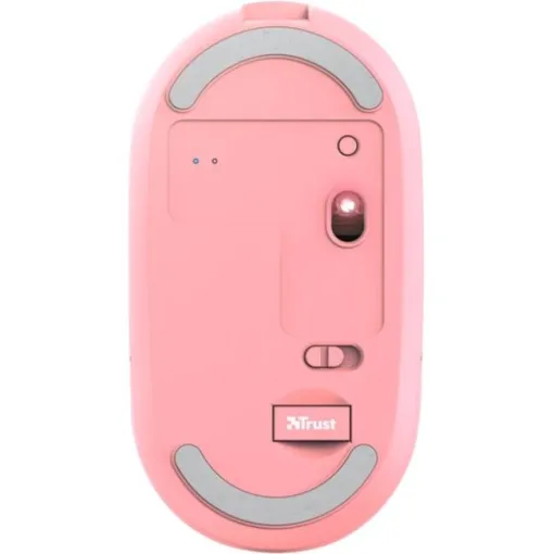 Ratón óptico inalámbrico rosa, ultrafino, Puck TRUST