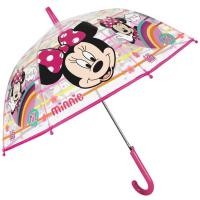Paraguas infantil 45/8 automático, POE transpar. Minnie, varillas fibra de vidrio