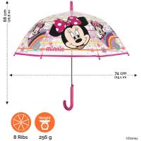 Paraguas infantil 45/8 automático, POE transpar. Minnie, varillas fibra de vidrio