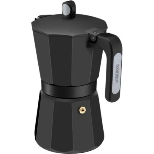 Cafetera italiana Inducción Noir, aluminio negro mate, apta para todo tipo de cocinas MONIX, 9 tazas