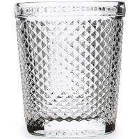 Vaso de vidrio transparente con relieve Onix 27 cl, pack 3 uds
