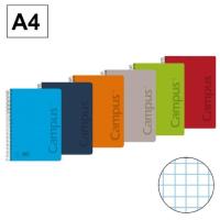 Cuaderno espiral A4, cuadrícula 4x4 mm, tapa de plástico ¿Cuál te llegará? 2426 CAMPUS, 80 hojas