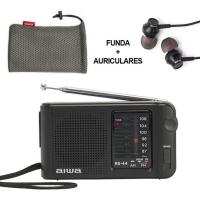 Radio portátil con auriculares negra, a pilas, RS-44 AIWA