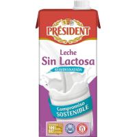 Leche sin lactosa semidesnatada PRESIDENT, brik 1 litro