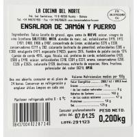 Ensalada jamón y puerro LA COCINA DEL NORTE, tarrina 200 g