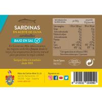 Sardinilla en aceite de oliva bajo en sal ALBO, lata 105 g