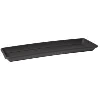 Plato de maceta rectangular antracita 50 en pvc ARTEVASI, 47,4 x 17,5 x 3,3 cm