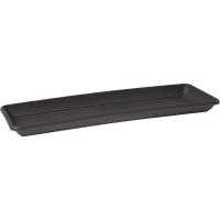 Plato de maceta rectangular antracita 50 en pvc ARTEVASI, 47,4 x 17,5 x 3,3 cm